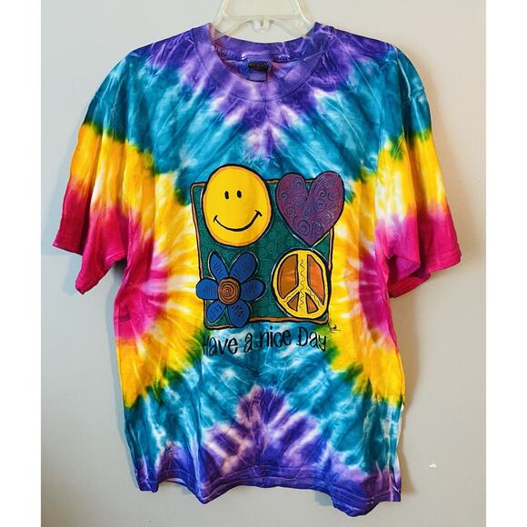 Love Unlimited Have a Nice Day Tye Dye T Shirt Size Large - Picture 1 of 8